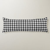 Retro Black White Houndstooth Weaving Patroon Lichaamskussen (Voorkant)