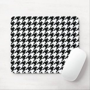 Retro Black White Houndstooth Weaving Patroon Muismat