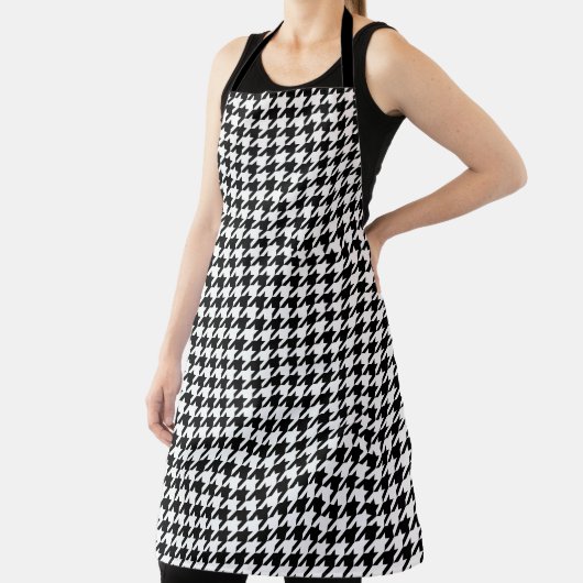 Retro Black White Houndstooth Weaving Patroon Schort (Insitu)