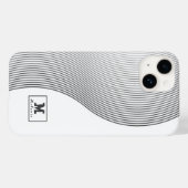 Retro black white lines Abstract minimal Monogram  Case-Mate iPhone Case (Achterkant (horizontaal))