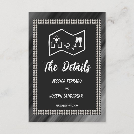 Retro Black & White Pearles & Carte (Devant)