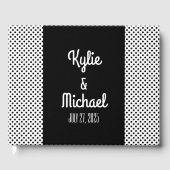 Retro Black White Polka Pot Mariage Livre d'hôtes (Recto)