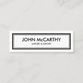 Retro Black White Professional Elegant minimalist Mini Visitekaartje