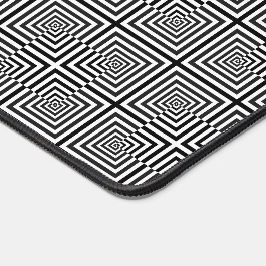 Retro Black White Squares Psychedelic Pattern Bureaumat (Hoek)