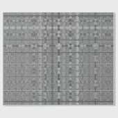 Retro Black White Squares Psychedelic Pattern Cadeaupapier (Vlak)