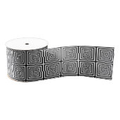 Retro Black White Squares Psychedelic Pattern Grosgrain Lint (Spoel)