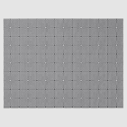 Retro Black White Squares Psychedelic Pattern Tissuepapier (Voorkant)