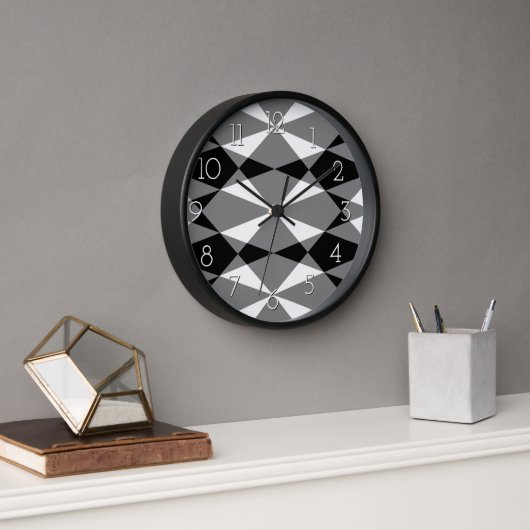 Retro Black White Triangle Squares Mosaic Pattern (Kantoor)