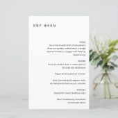 Retro Black White Typewriter Custom Wedding Menu (Debout devant)
