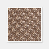 Retro bladbruin Elegant  Botanisch Servet (Voorkant)