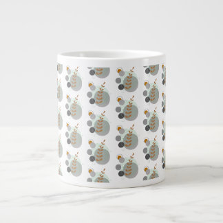 Retro bladpatroon extra grote beker