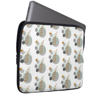 Retro bladpatroon laptop sleeve