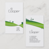 Rétro blanc 2 de vert de chaux de carte de visite (Devant / Derrière)