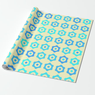 Retro Blau Tandwiel Naadloos Patroon Cadeaupapier