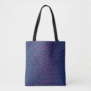 Retro blauw en roze patroon draagtas