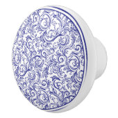 Retro blauw en wit patroon keramische knop (Rechts)