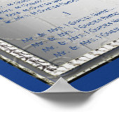 Retro Blauw en Zilver Wedding Guest Seating Chart Poster (Hoek)