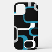 Retro blauw grijs wit vierkantjes patroon Case-Mate iPhone case (Achterkant)