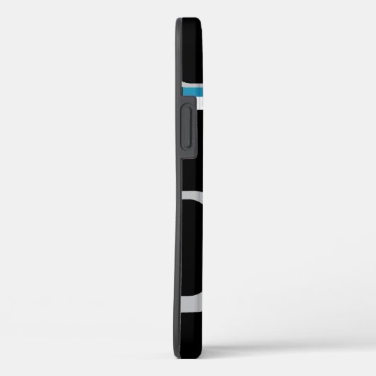 Retro blauw grijs wit vierkantjes patroon Case-Mate iPhone case (Achterkant / Rechts)