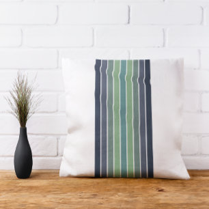 Retro blauw & groen surfboard gestreept kussen
