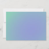 Retro Blauw Groen Verloop Elegant Script Bruiloft Kaart (Achterkant)