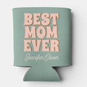 Retro Blauw Roze Grappige Moederdag Blikjeskoeler (Achterkant)