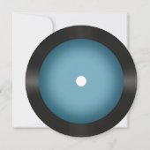 Retro Blauw Vignet Vinyl Record Bruiloft Kaart (Achterkant)