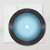 Retro Blauw Vignet Vinyl Record Bruiloft Save The Date (Achterkant)
