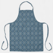 Retro blauwe argyle schort cadeau (Voorkant)