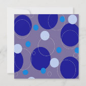 Retro Blauwe Cirkels Ovalen Royal Periwinkle Weddi Kaart (Achterkant)