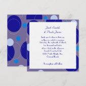 Retro Blauwe Cirkels Ovalen Royal Periwinkle Weddi Kaart (Voorkant / Achterkant)