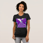 Retro Blauwe Cyaan Kaleidoscoop Art Print T-shirt (Voorkant volledig)