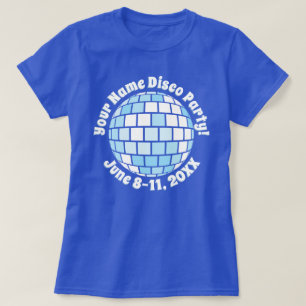 Retro Blauwe Disco Bal PERSOONLIJKE T-Shirt