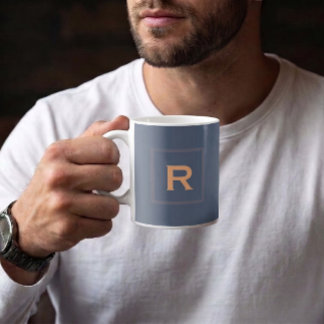 Retro blauwe effen kleur gewone persoonlijke koffi koffiemok