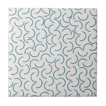 Retro blauwe halve cirkel geometrisch patroon