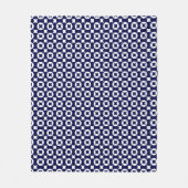 Retro blauwe met elkaar verbindende cirkels geomet fleece deken (Voorkant)