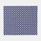 Retro blauwe met elkaar verbindende cirkels geomet fleece deken (Voorkant (Horizontaal))