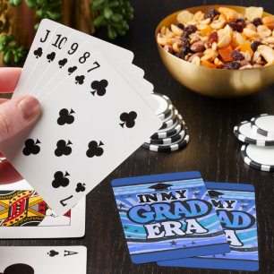 Retro Blauwe Stijlvolle Fun In Mijn Afstudeertijdp Pokerkaarten
