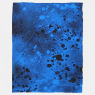 Retro Blauwe Verf Splatter Fleece Deken