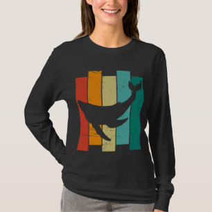 retro blauwe vinvis t-shirt