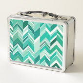Retro Blauwgroen en turquoise Chevron (Achterkant)