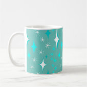 Retro Blauwgroen en White Star Pattern Mok (Links)