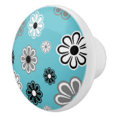 Retro Blauwgroen ventilatorvermogenkeramische knop (Rechts)