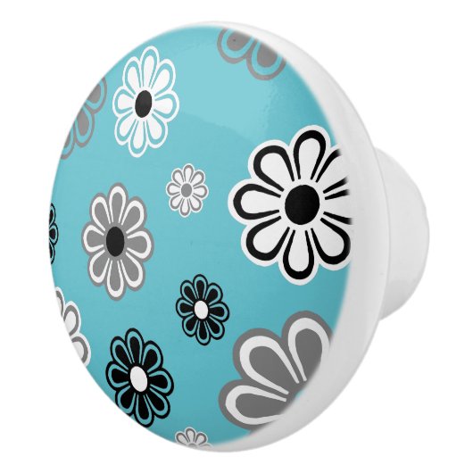 Retro Blauwgroen ventilatorvermogenkeramische knop (Rechts)