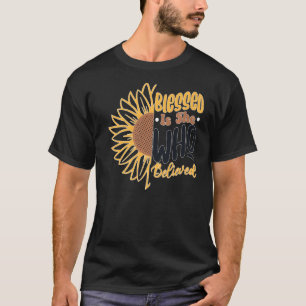 Retro Blessed is zij die dacht dat Boho Religieus T-shirt
