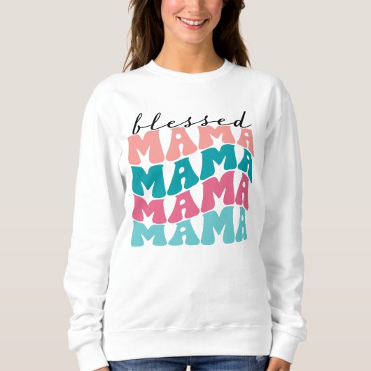Retro Blessed Mama Sweatshirt (Voorkant)
