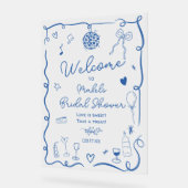 Retro bleu dessiné à la main (Angle)