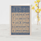 Rétro bleu et Tan de carte de bingo-test (Fleur jaune)