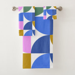 Rétro bleu géométrique coloré mignon de motif