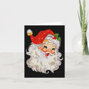 Retro blije kerstman gezicht vintage St. Nick Chri Kaart